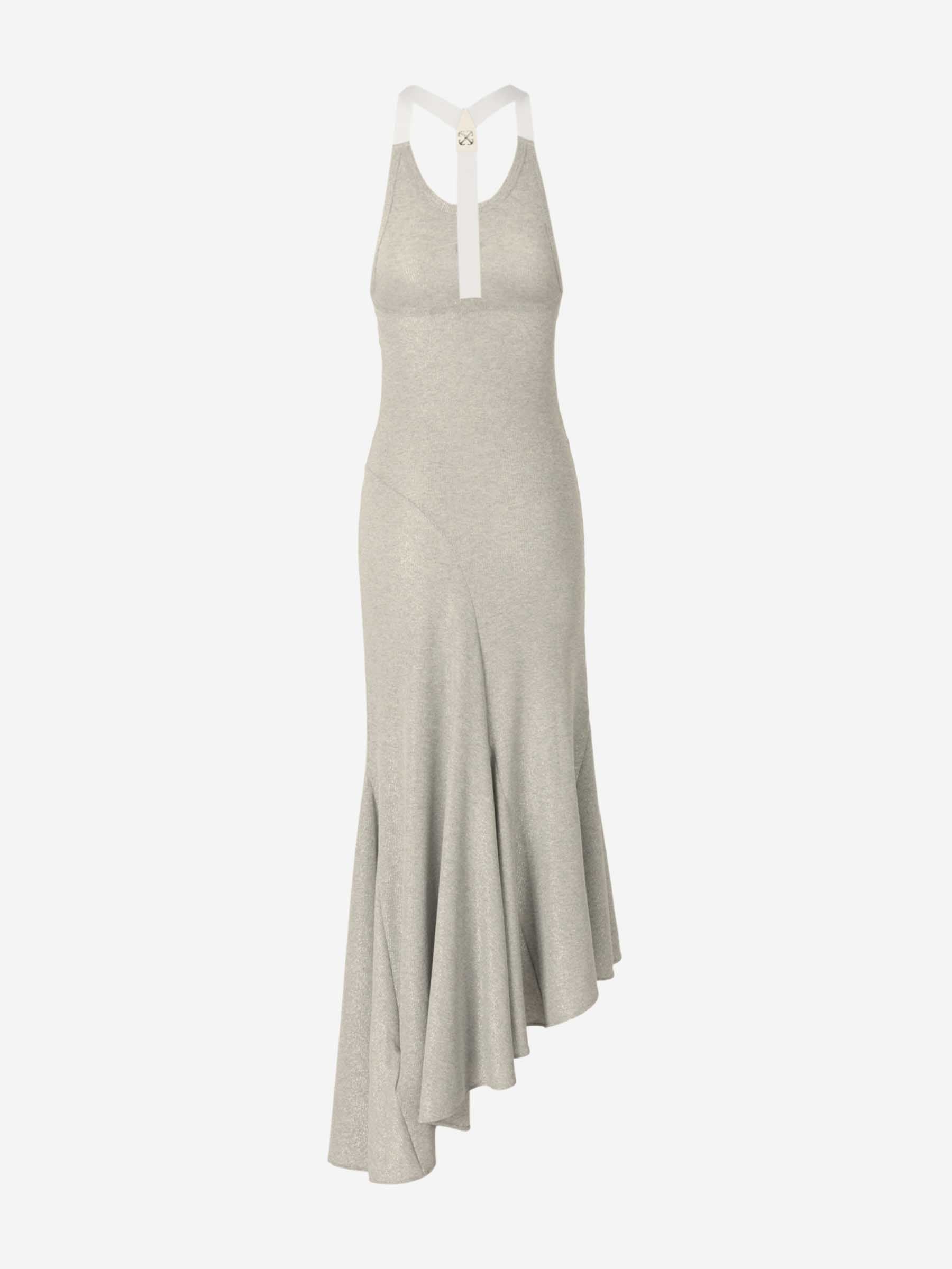 Lurex Maxi Dress Off-white – Гарантія оригінальності – вид ззаду