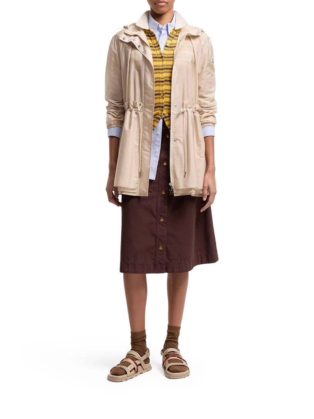 MIDI Weteau Jacket With Hood And Ruffles Moncler оригінал – Купити в Україні – вид ззаду