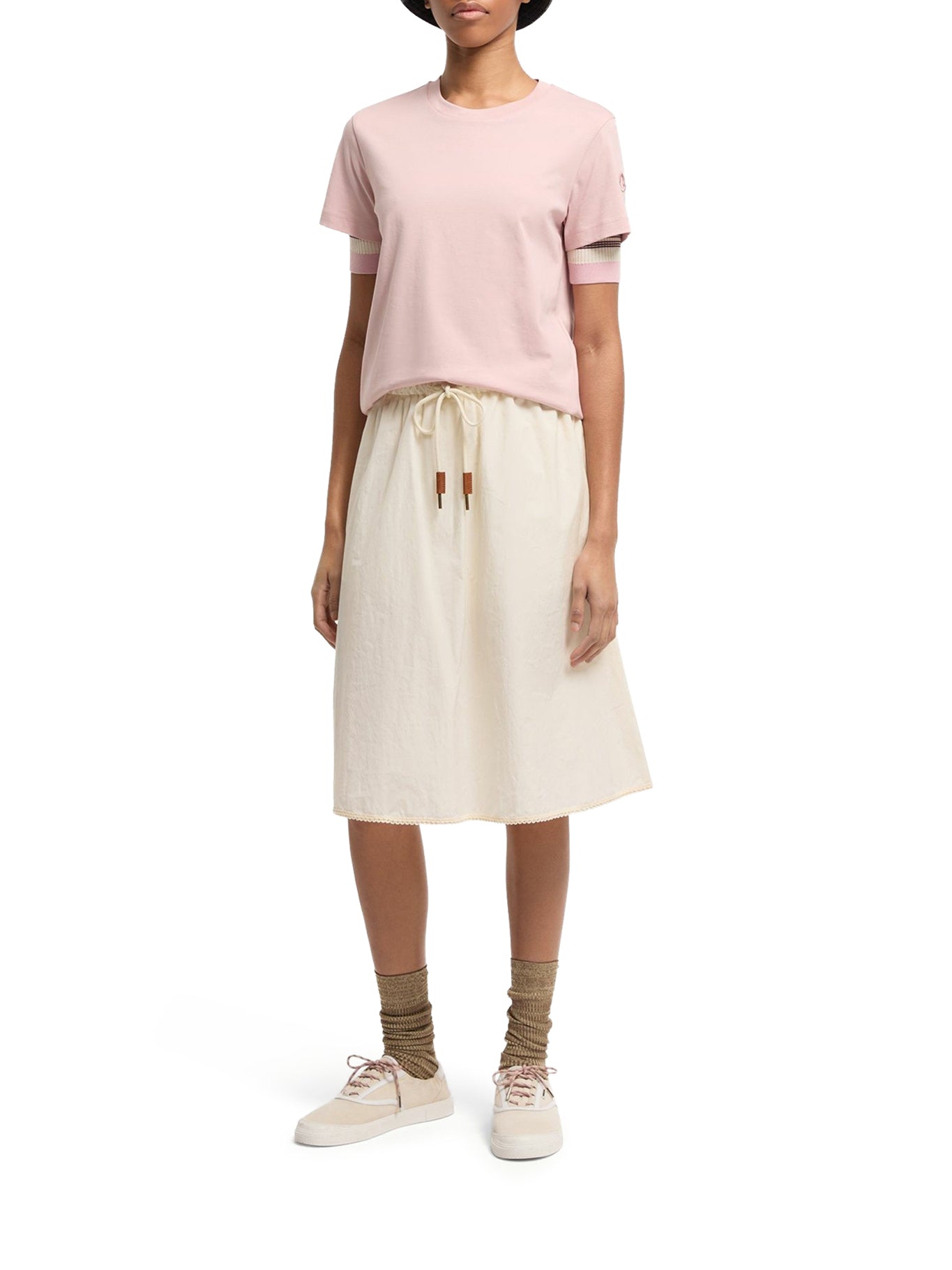 Cotton T-Shirt With Embroidered Logo Moncler – Гарантія оригінальності – вид ззаду