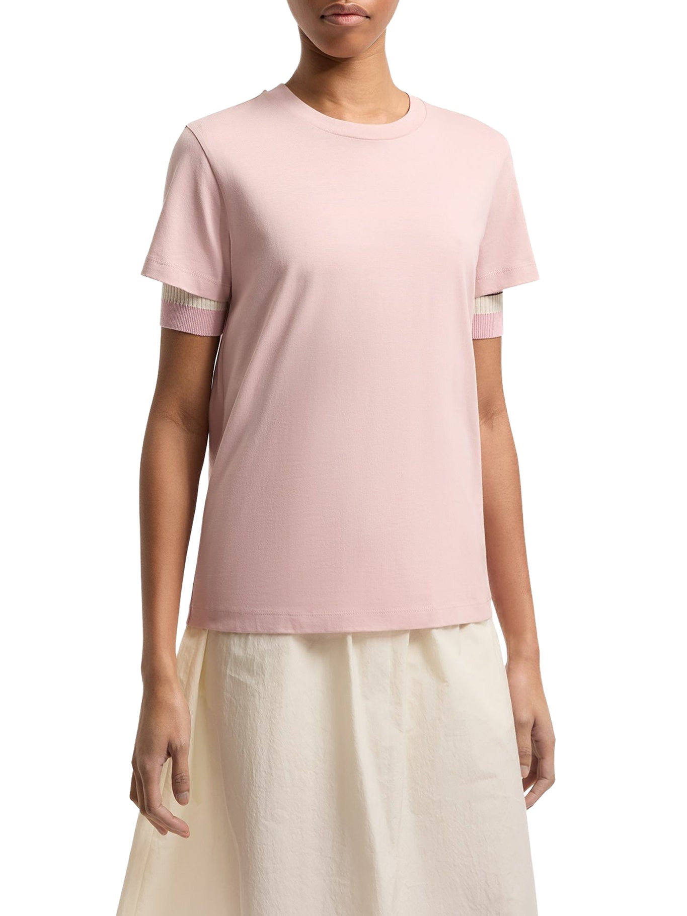 Cotton T-Shirt With Embroidered Logo Moncler – Гарантія оригінальності – детальний вид