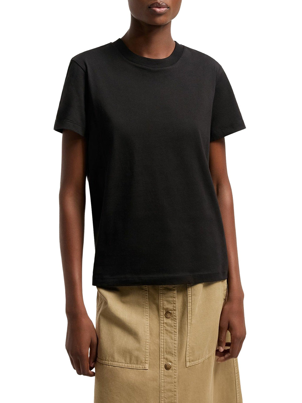 Cotton T-Shirt With Embroidered Logo Moncler – Гарантія оригінальності – детальний вид