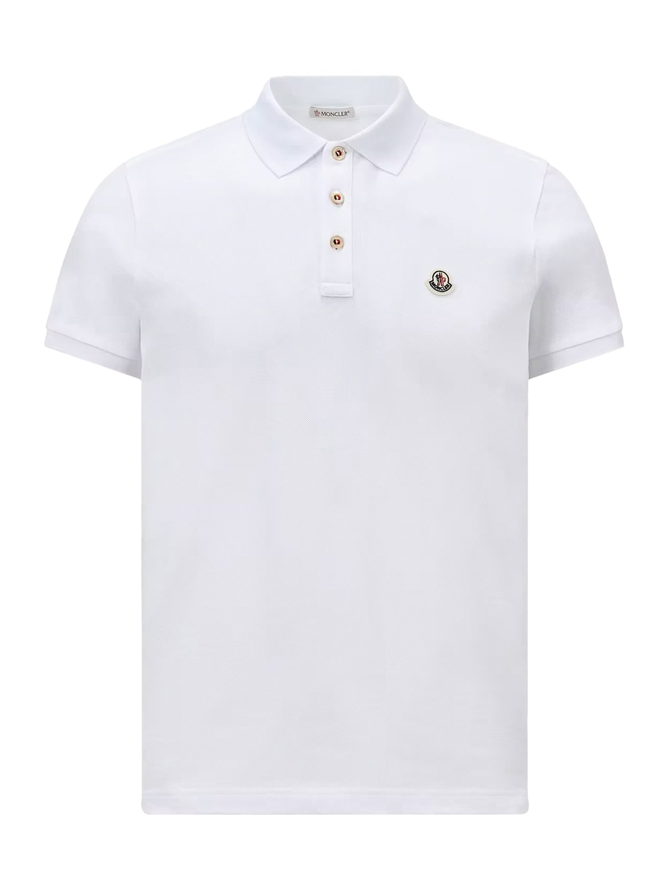 Cotton Polo Shirt With Logo Patch Moncler – Гарантія оригінальності – боковий вид