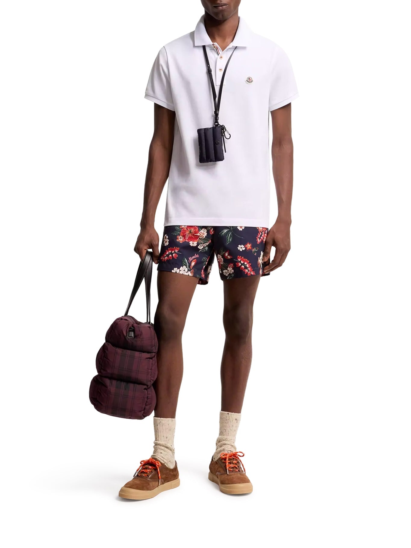 Cotton Polo Shirt With Logo Patch Moncler – Гарантія оригінальності – вид ззаду
