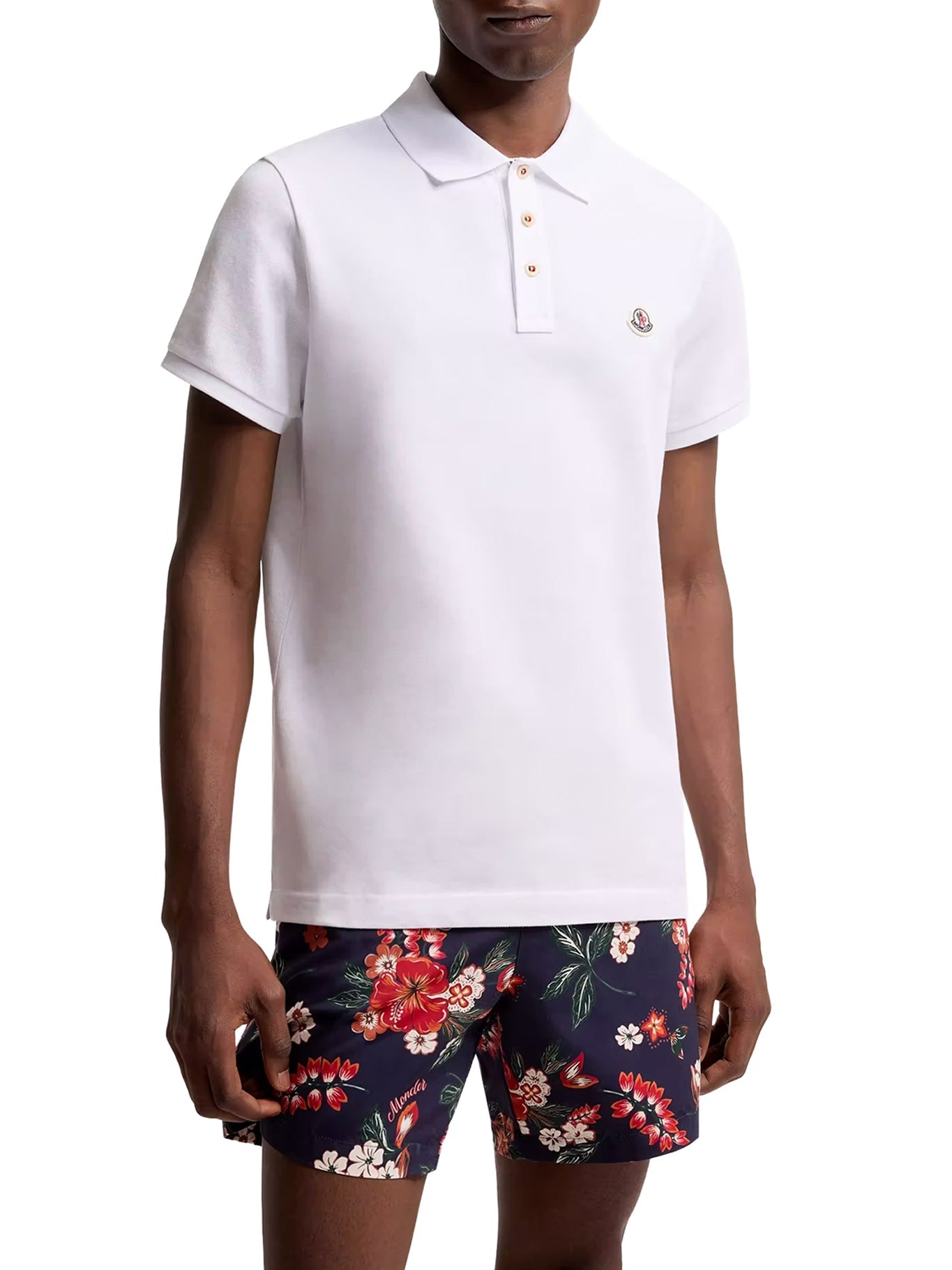 Cotton Polo Shirt With Logo Patch Moncler – Гарантія оригінальності – детальний вид