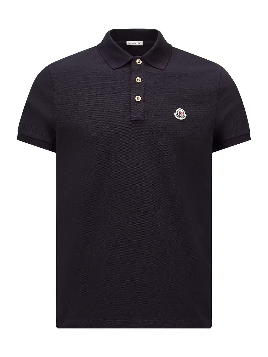 Cotton Polo Shirt With Logo Patch Moncler – Гарантія оригінальності – боковий вид