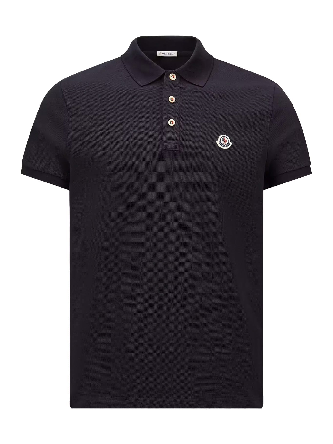 Cotton Polo Shirt With Logo Patch Moncler – Гарантія оригінальності – боковий вид