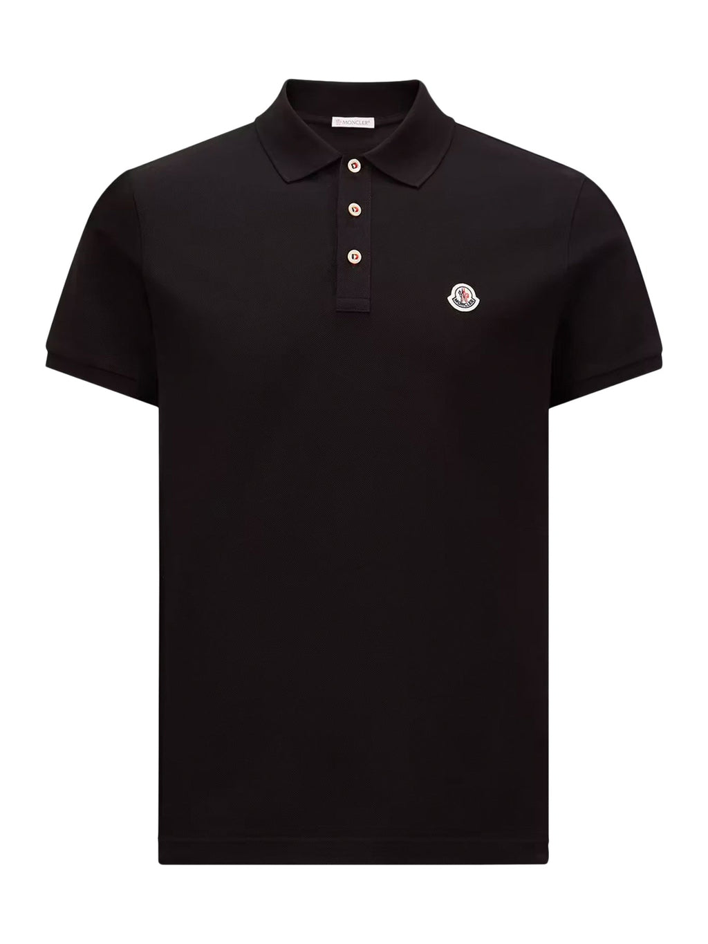 Cotton Polo Shirt With Logo Patch Moncler – Гарантія оригінальності – боковий вид