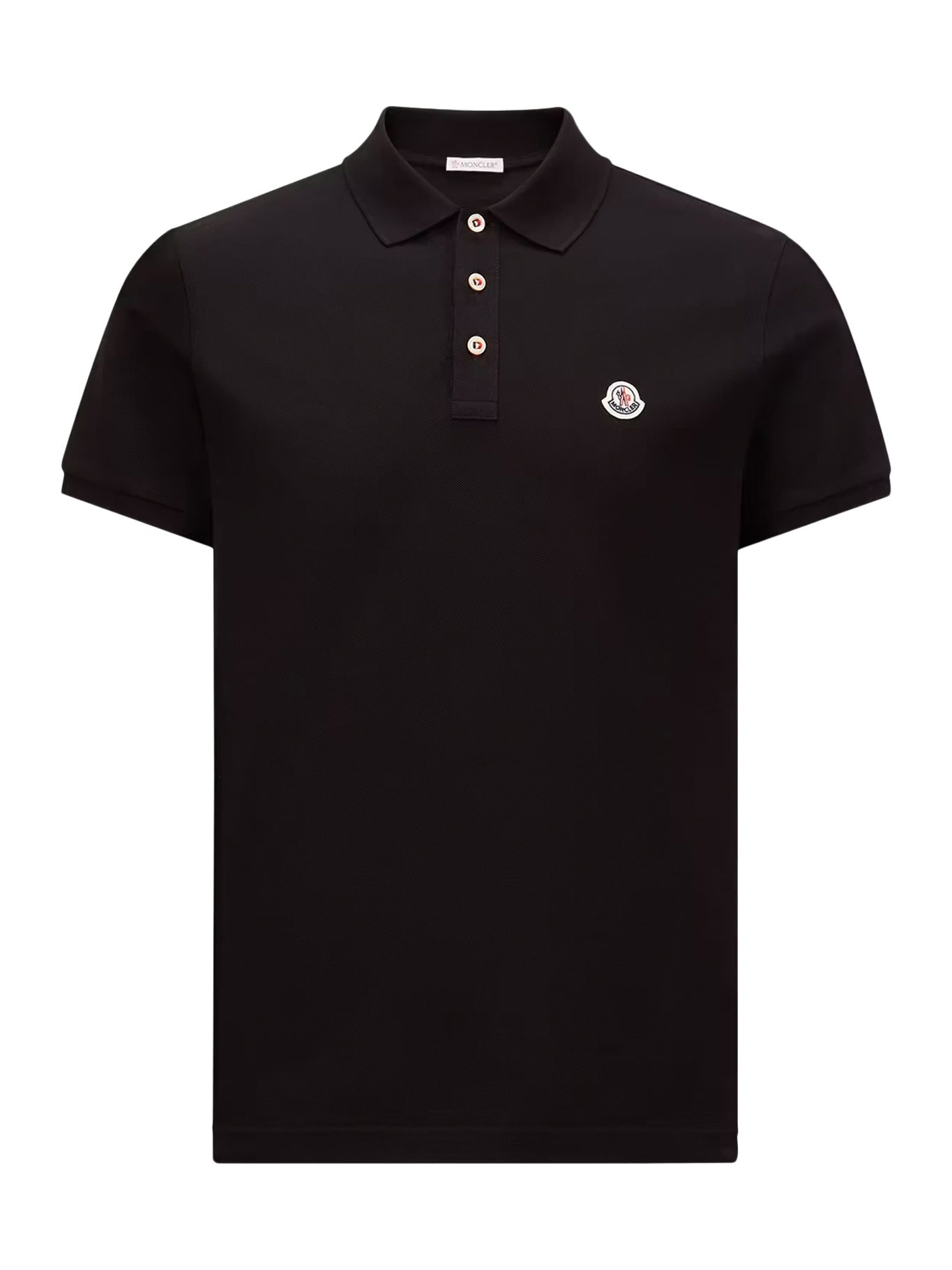 Cotton Polo Shirt With Logo Patch Moncler – Гарантія оригінальності – боковий вид