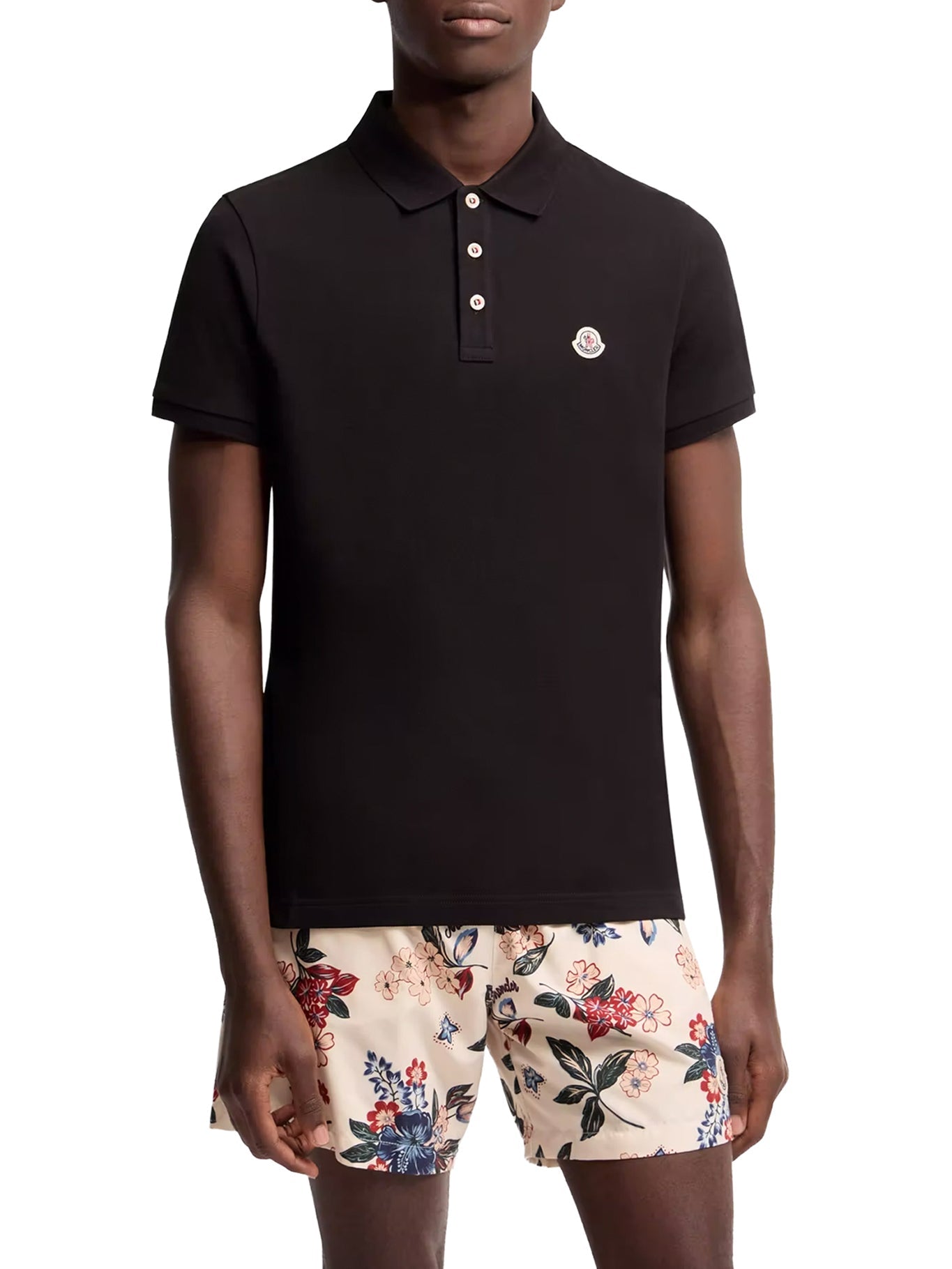 Cotton Polo Shirt With Logo Patch Moncler – Гарантія оригінальності – детальний вид