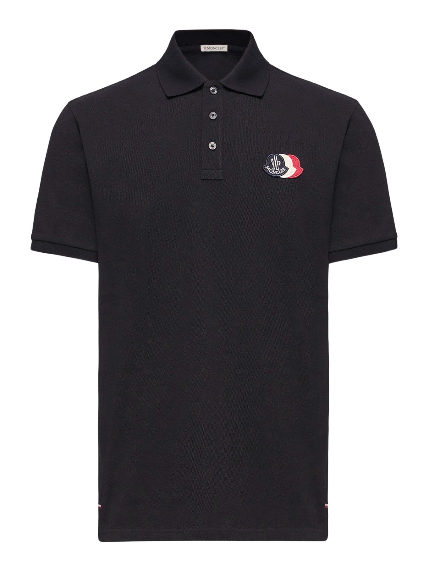 Cotton Piquet Polo Shirt With Logo Patch Moncler – Гарантія оригінальності – боковий вид