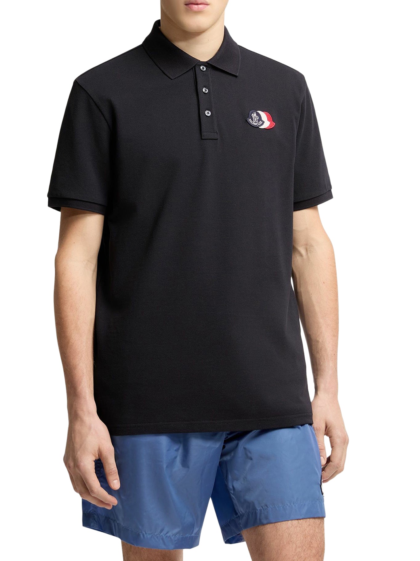 Cotton Piquet Polo Shirt With Logo Patch Moncler – Гарантія оригінальності – детальний вид