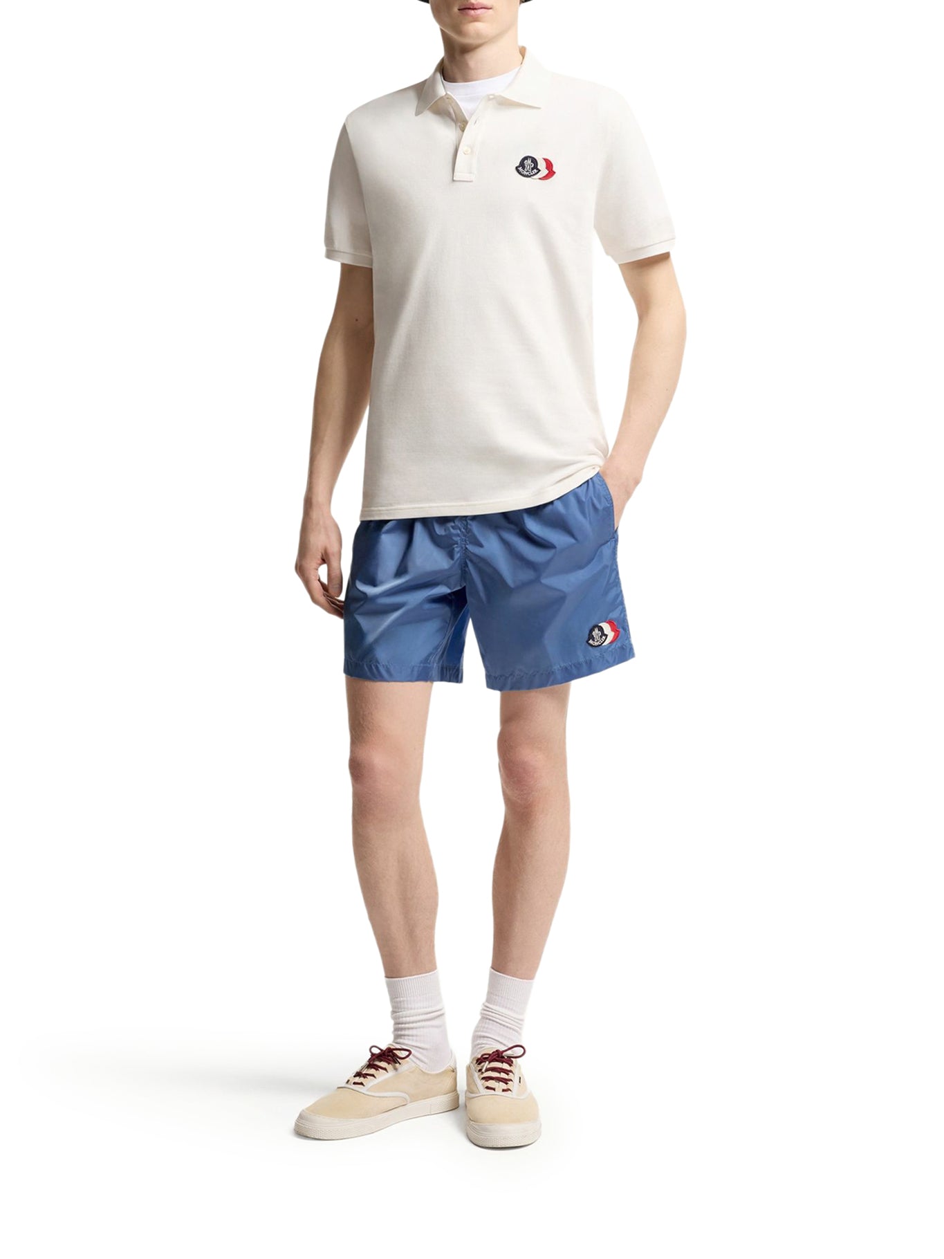 Cotton Piquet Polo Shirt With Logo Patch Moncler – Гарантія оригінальності – вид ззаду