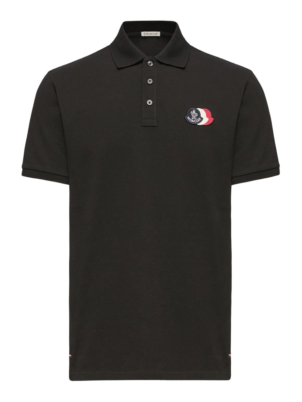 Cotton Piquet Polo Shirt With Logo Patch Moncler – Гарантія оригінальності – боковий вид