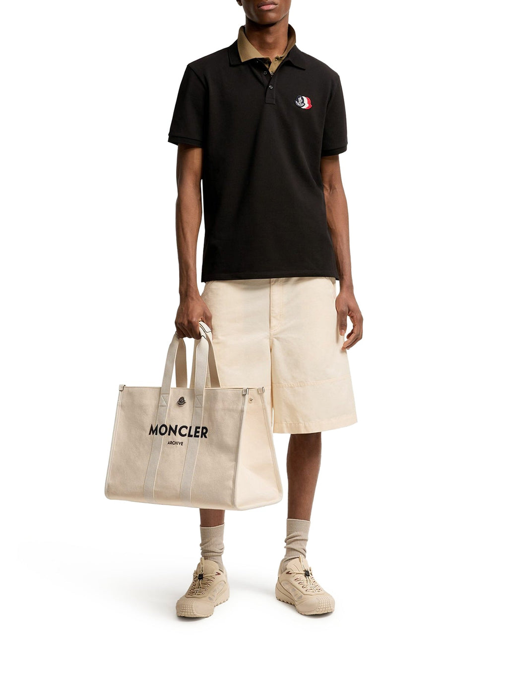 Cotton Piquet Polo Shirt With Logo Patch Moncler – Гарантія оригінальності – вид ззаду