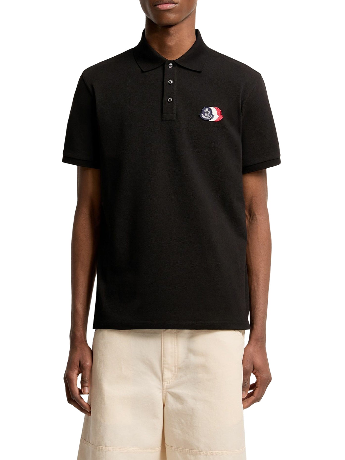 Cotton Piquet Polo Shirt With Logo Patch Moncler – Гарантія оригінальності – детальний вид