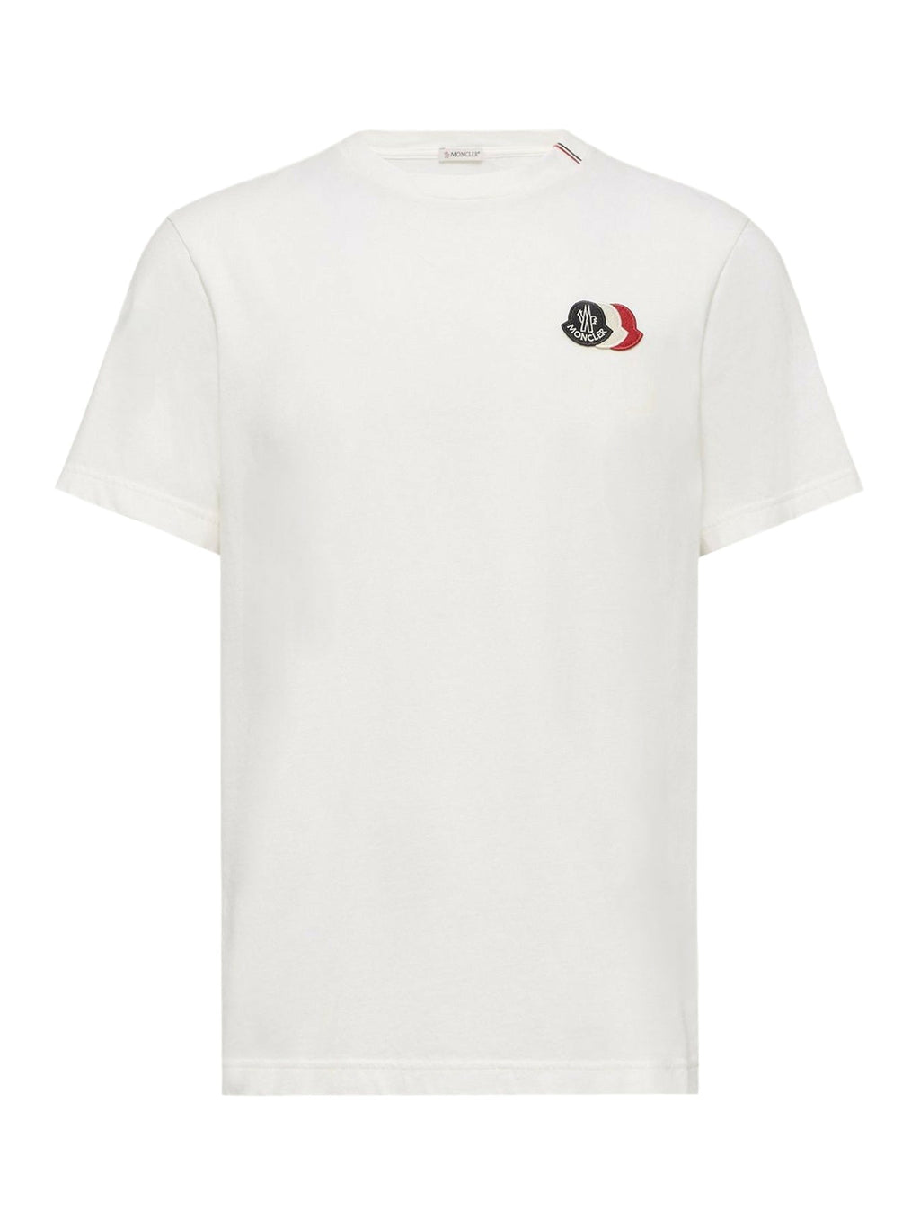 Cotton T-Shirt With Embroidered Tricolor Logo Moncler оригінал – Купити в Україні – боковий вид