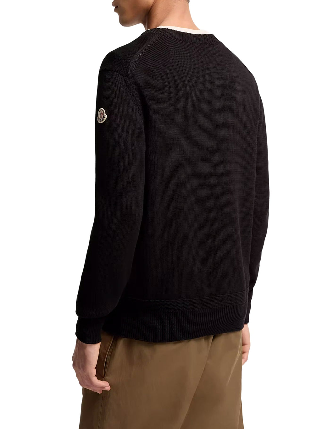 Cotton Sweater With Logo Patch Moncler оригінал – Купити в Україні – збільшений вид