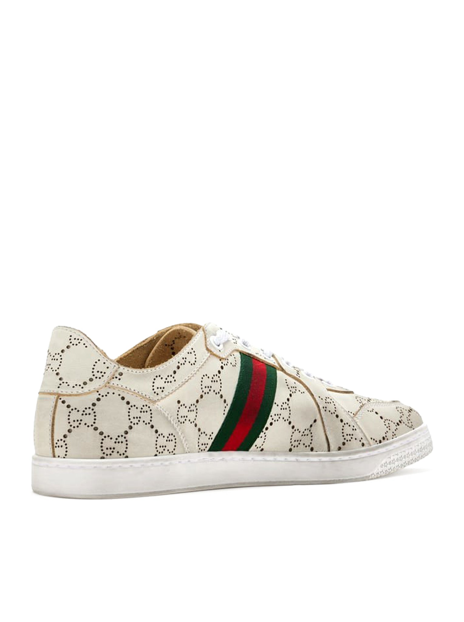 Leather Sneakers With Allover Gg And Web Band Gucci оригінал – Купити в Україні – детальний вид