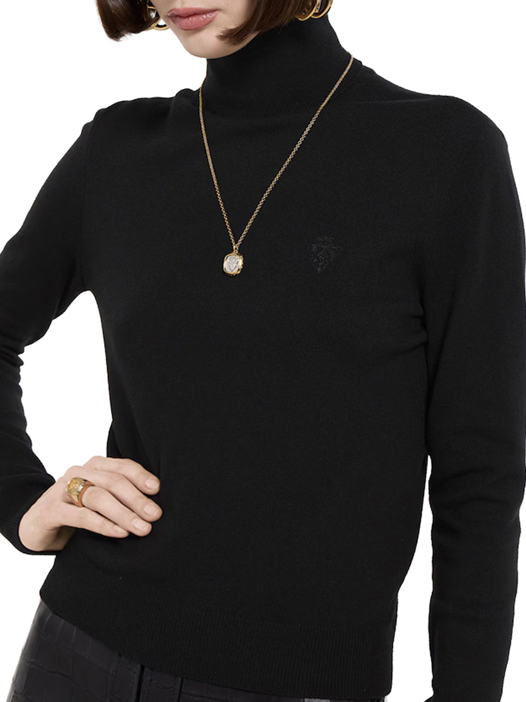 Оригінальна Wool Turtleneck With Embroidery Gucci – збільшений вид