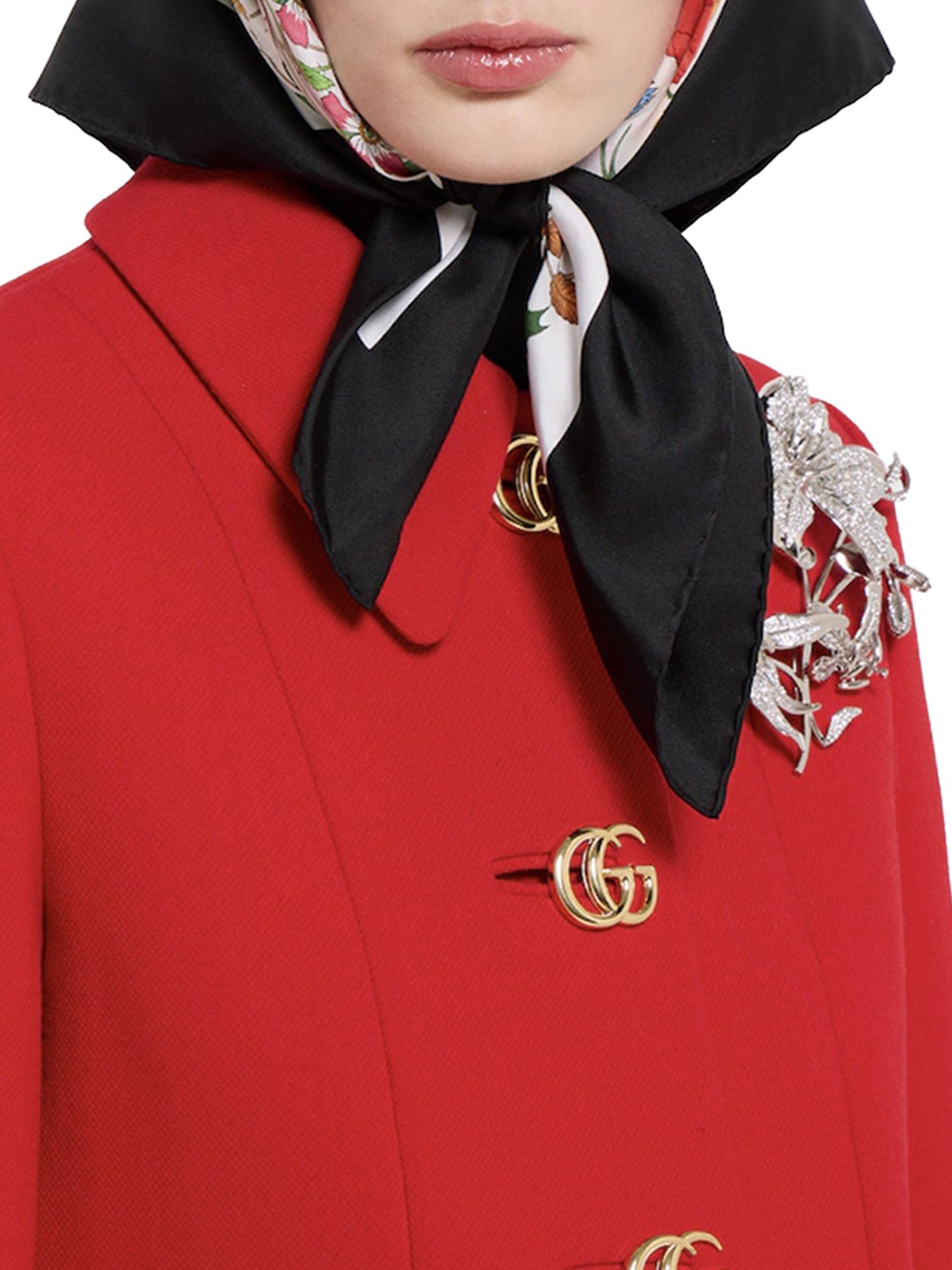 Оригінальна Natté Wool Coat With Double G Button Gucci – збільшений вид