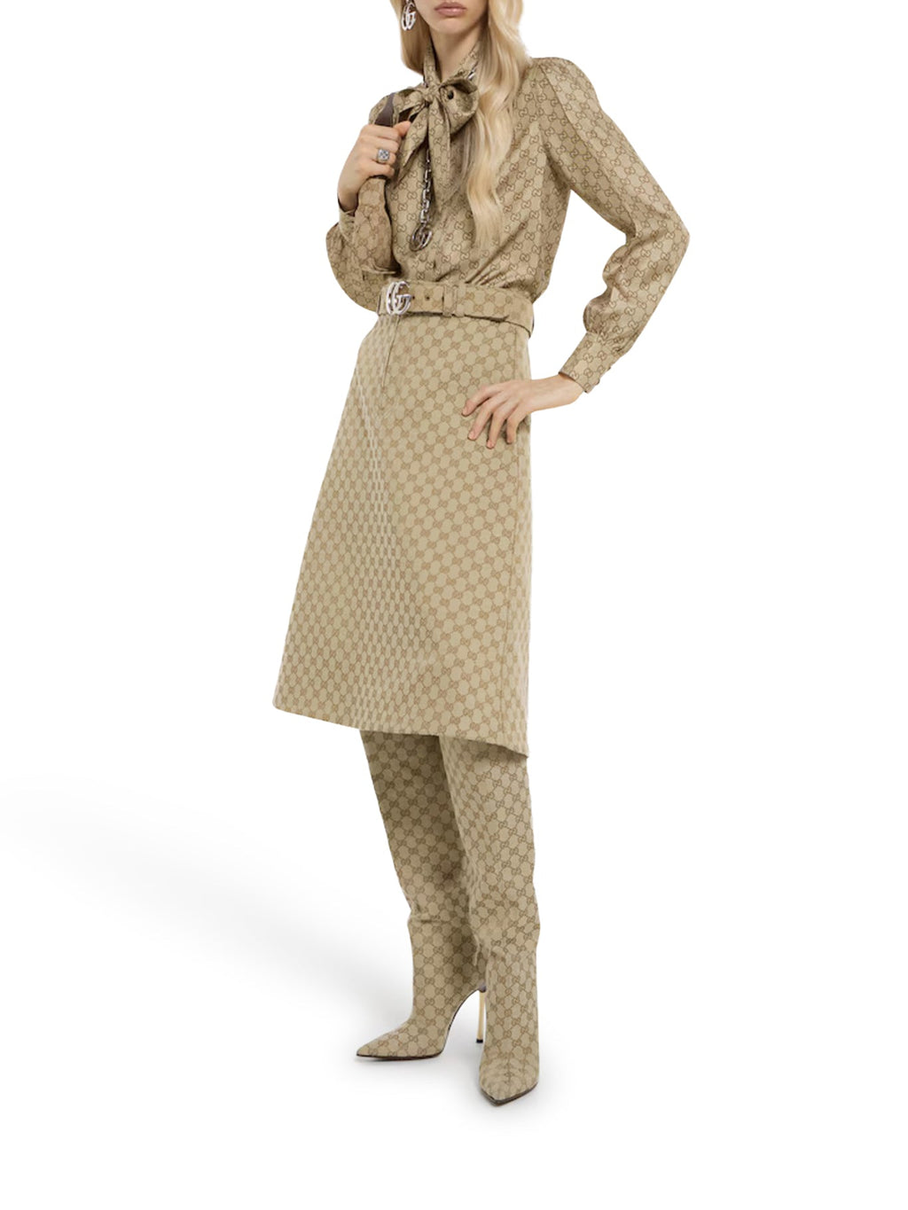 Printed Silk Twill Shirt Gucci – Гарантія оригінальності – вид ззаду