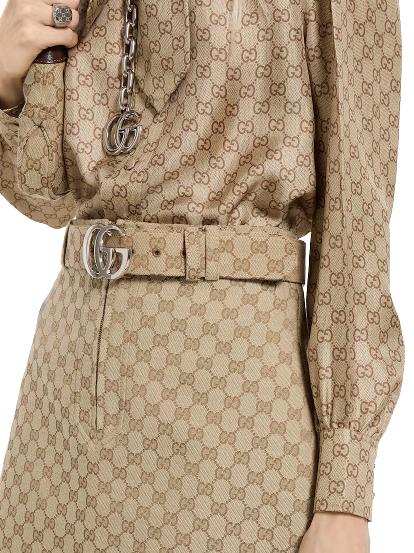 Оригінальна Gg Cotton Canvas Fabric Skirt Gucci – збільшений вид