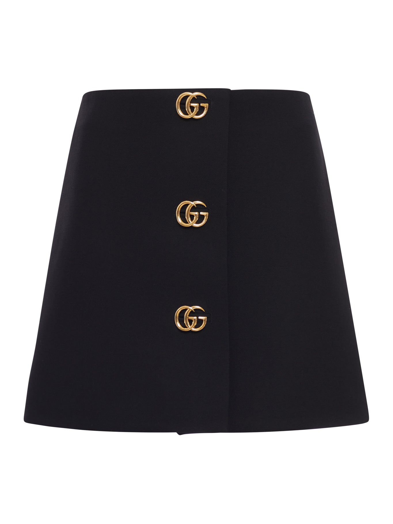 Wool Crepe Skirt With Double G Button Gucci – Гарантія оригінальності – боковий вид