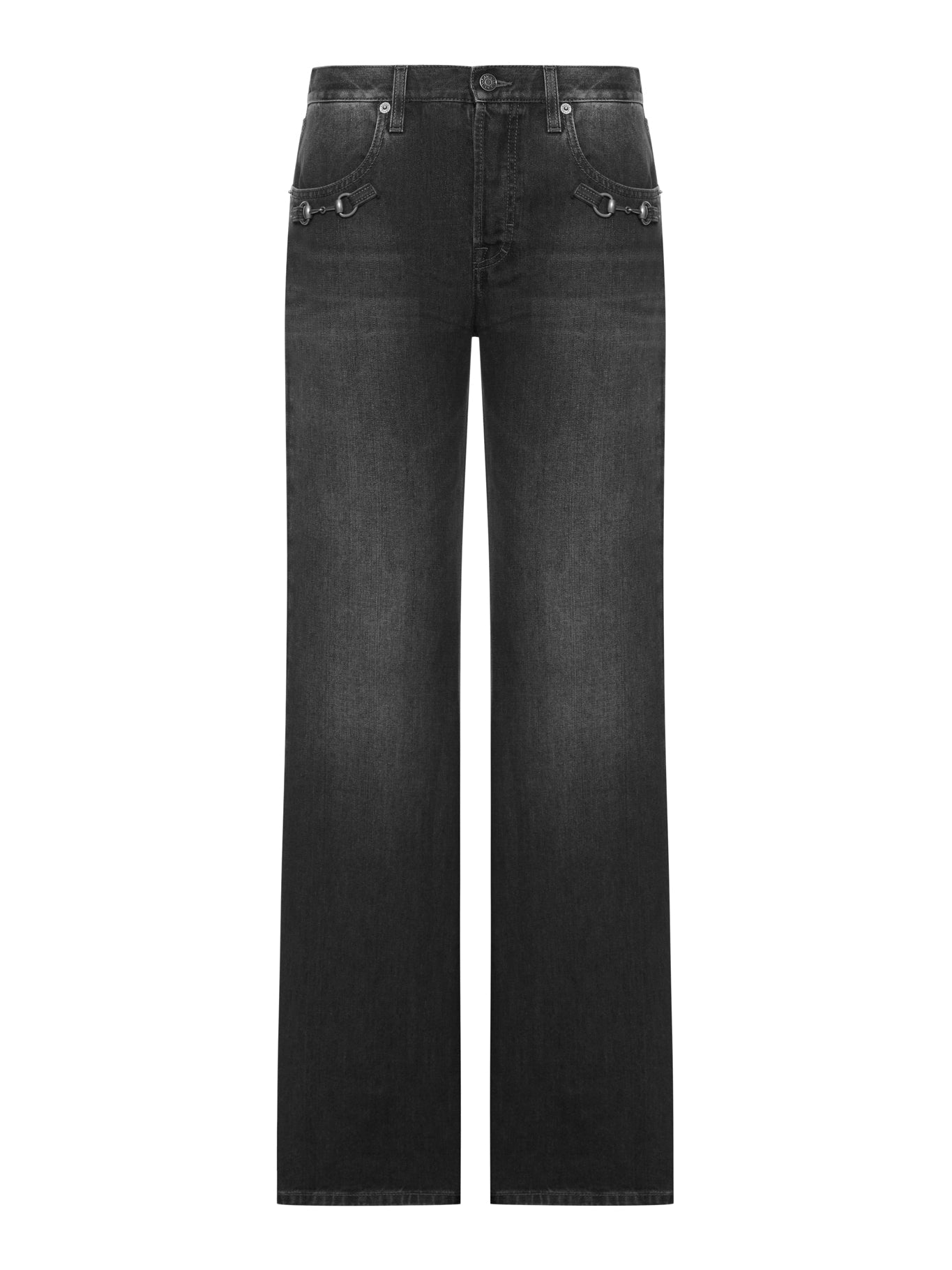 Cotton Denim Trousers With Clamp Gucci – Гарантія оригінальності – боковий вид