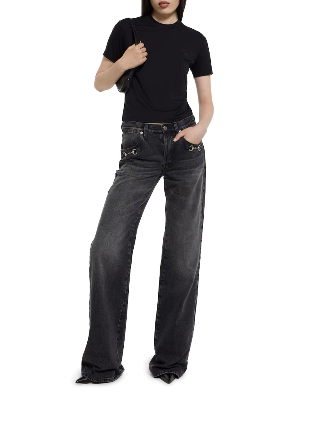Cotton Denim Trousers With Clamp Gucci – Гарантія оригінальності – вид ззаду
