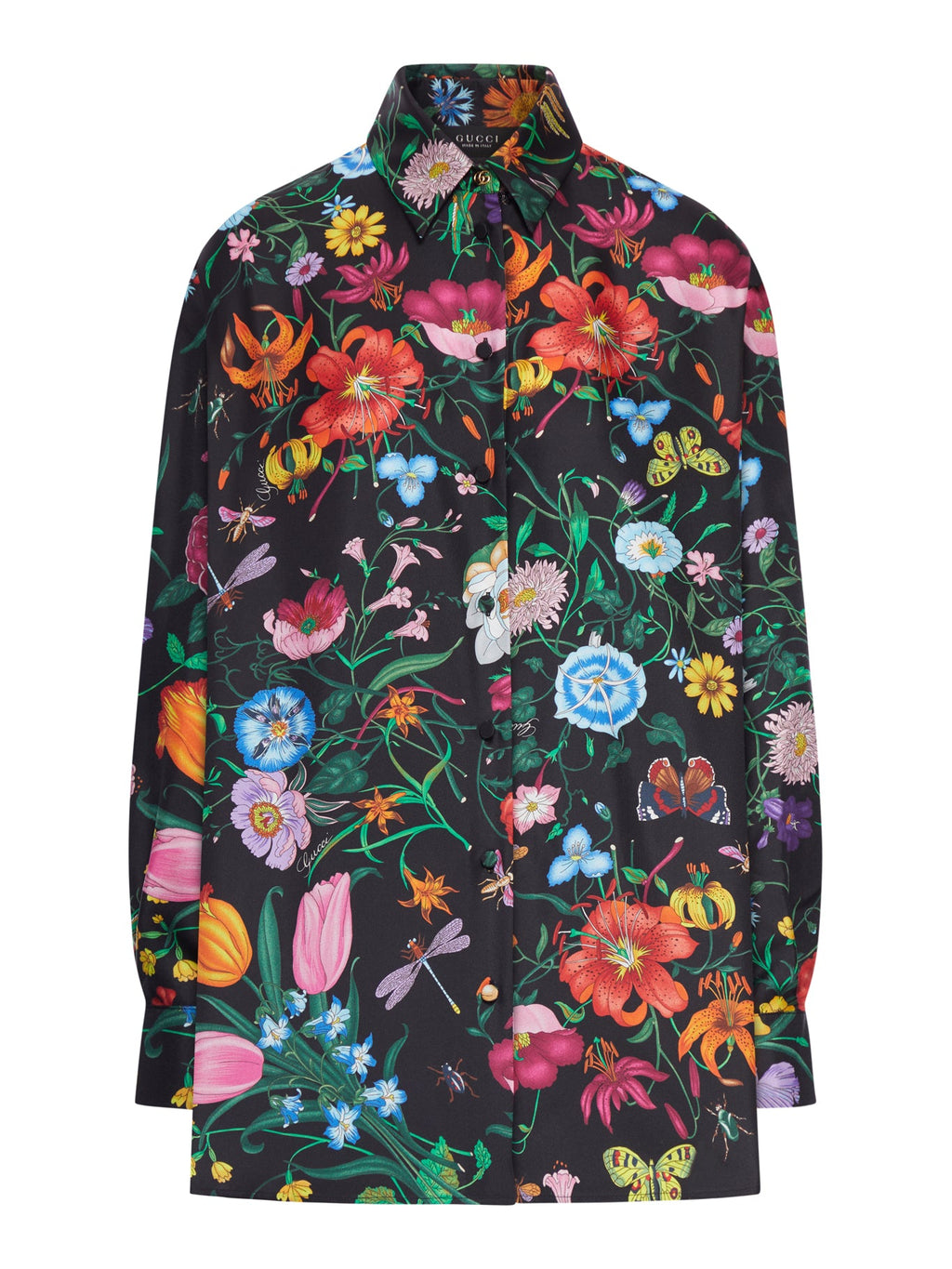 Printed Silk Twill Shirt Gucci – Гарантія оригінальності – боковий вид