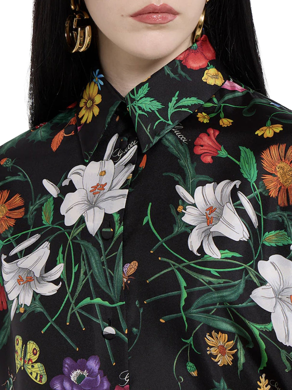 Printed Silk Twill Shirt Gucci – Гарантія оригінальності – збільшений вид