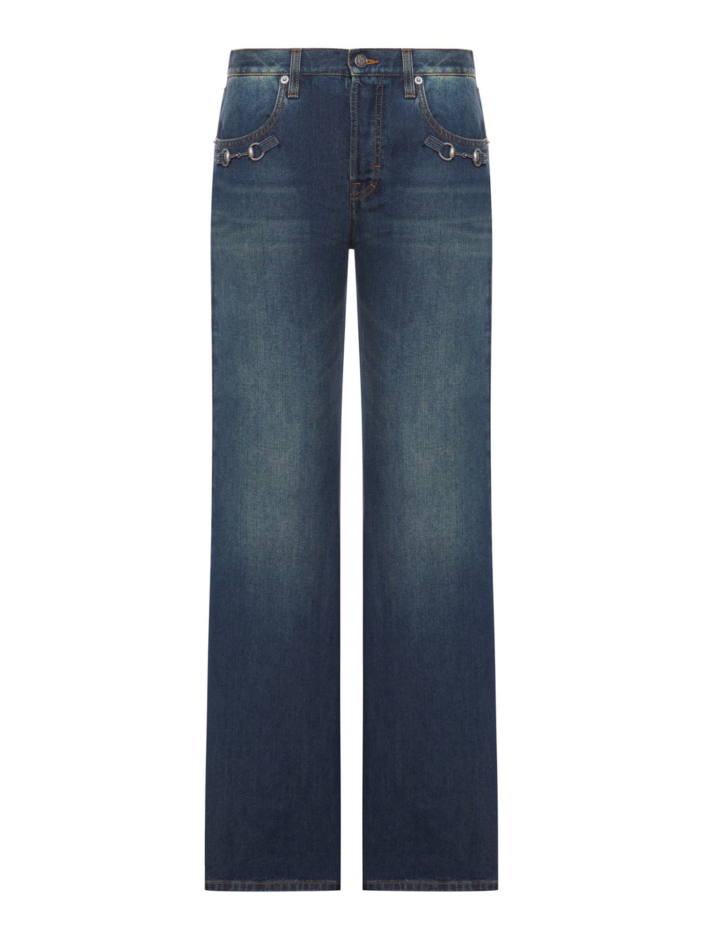 Cotton Denim Trousers With Clamp Gucci – Гарантія оригінальності – боковий вид