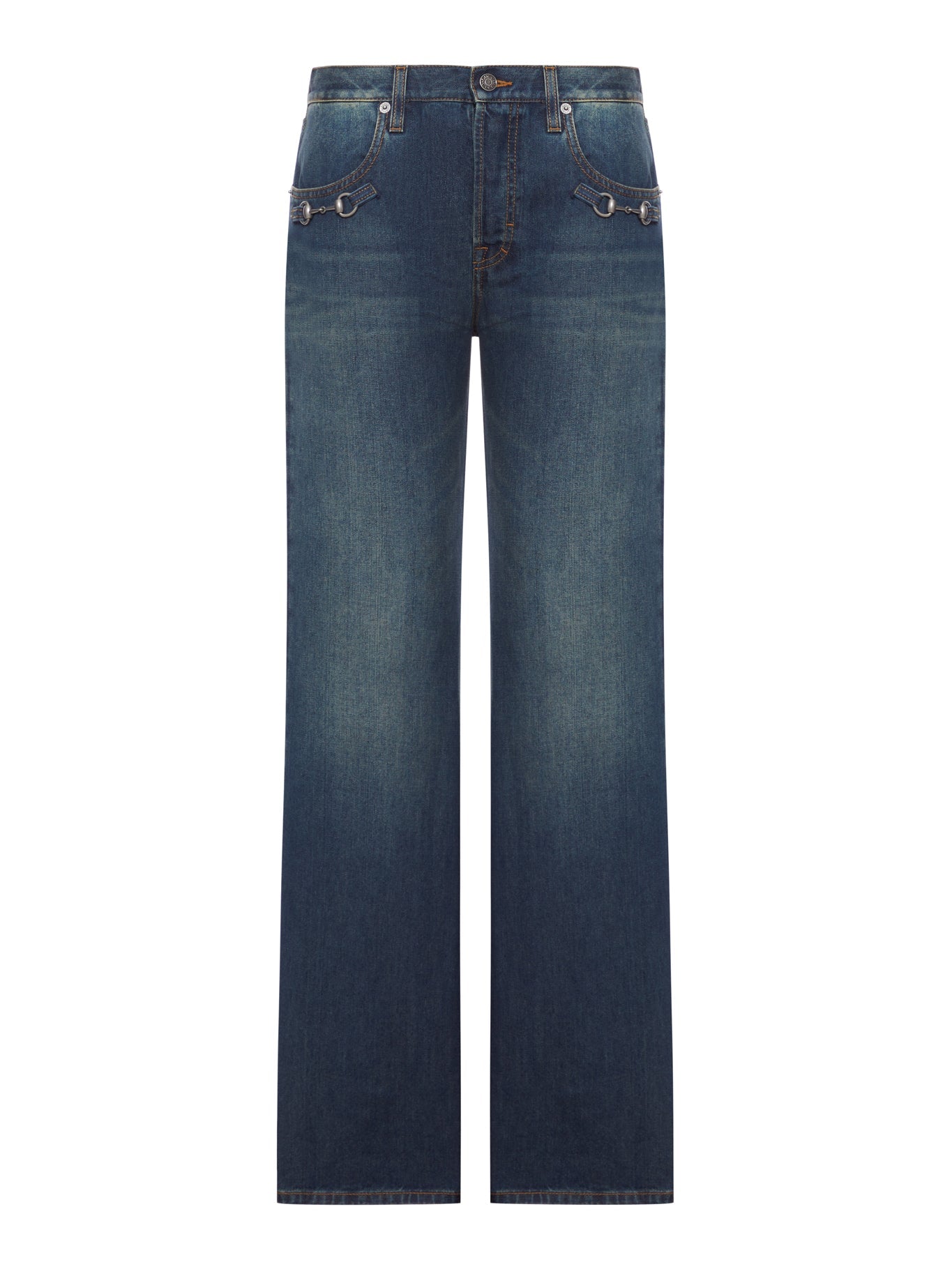 Cotton Denim Trousers With Clamp Gucci – Гарантія оригінальності – боковий вид