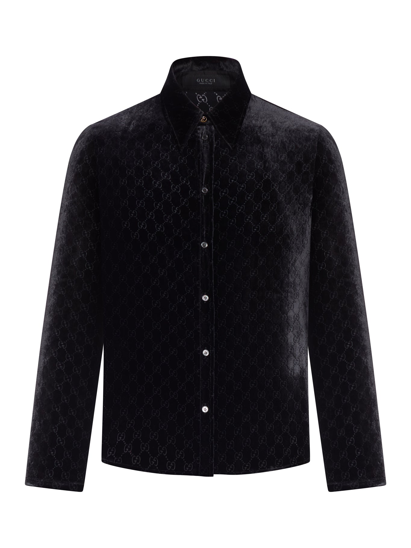 Оригінальна Dévoré Gg Stretch Velvet Shirt Gucci – боковий вид