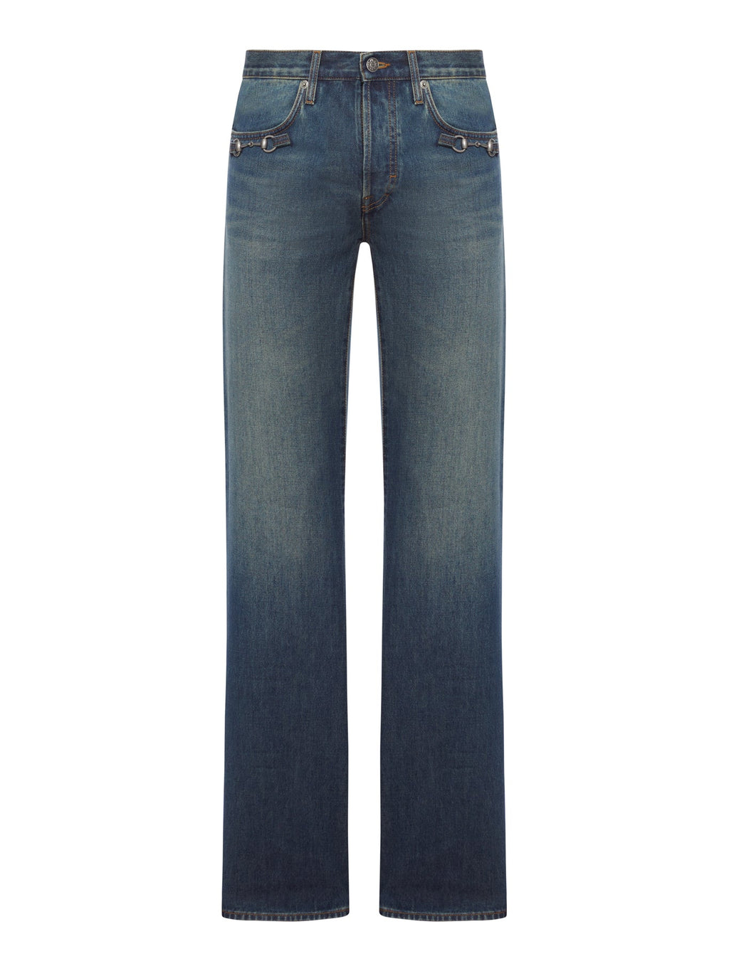 Cotton Denim Trousers With Clamp Gucci – Гарантія оригінальності – боковий вид
