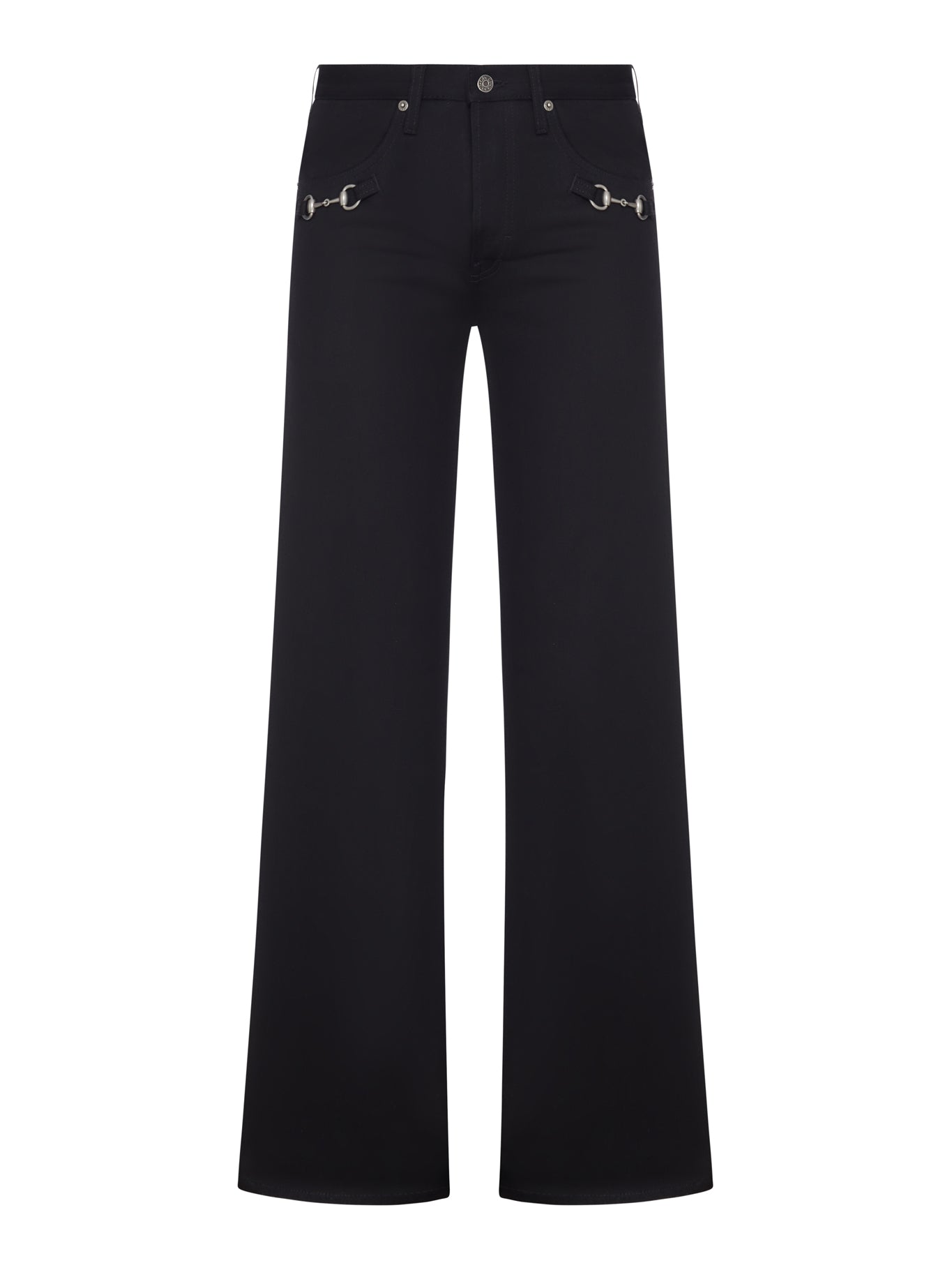 Cotton Denim Trousers With Horse Detail Gucci – Гарантія оригінальності – боковий вид