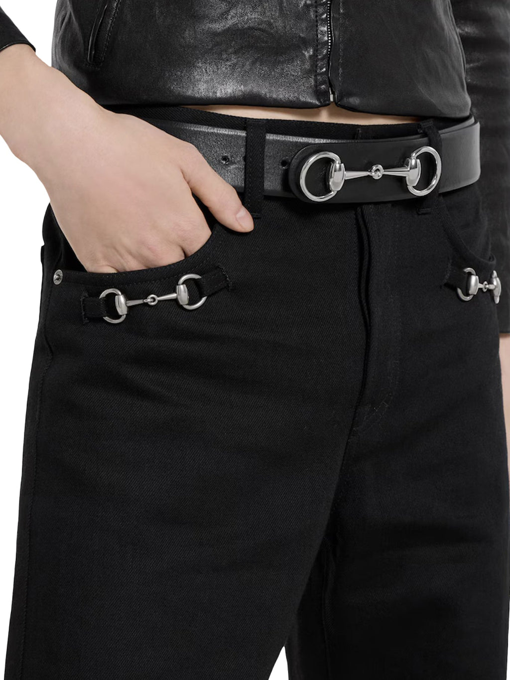 Cotton Denim Trousers With Horse Detail Gucci – Гарантія оригінальності – збільшений вид