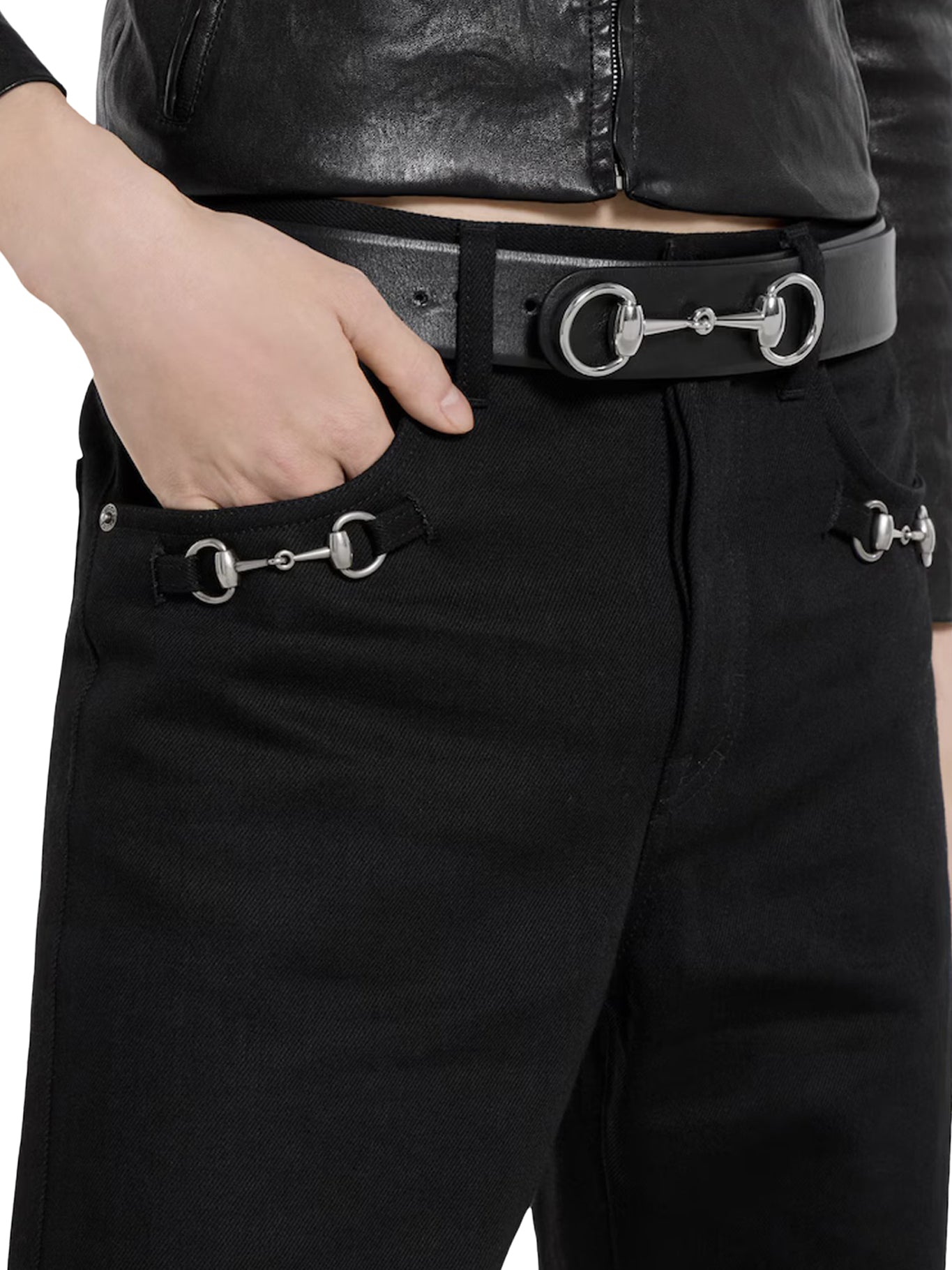 Cotton Denim Trousers With Horse Detail Gucci – Гарантія оригінальності – збільшений вид