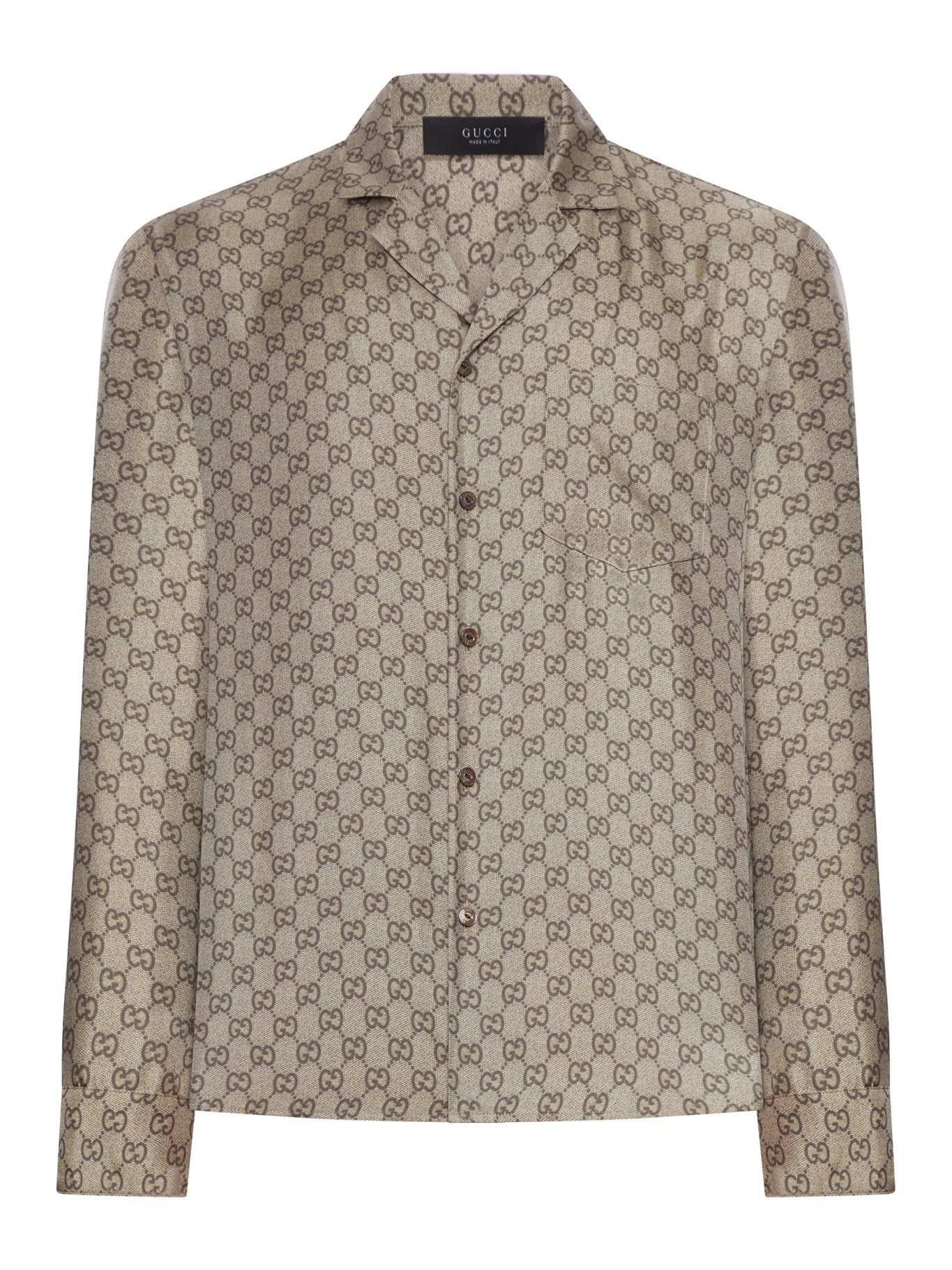 Оригінальна Jacquard Silk Shirt With All-Over Gg Pattern Gucci – боковий вид