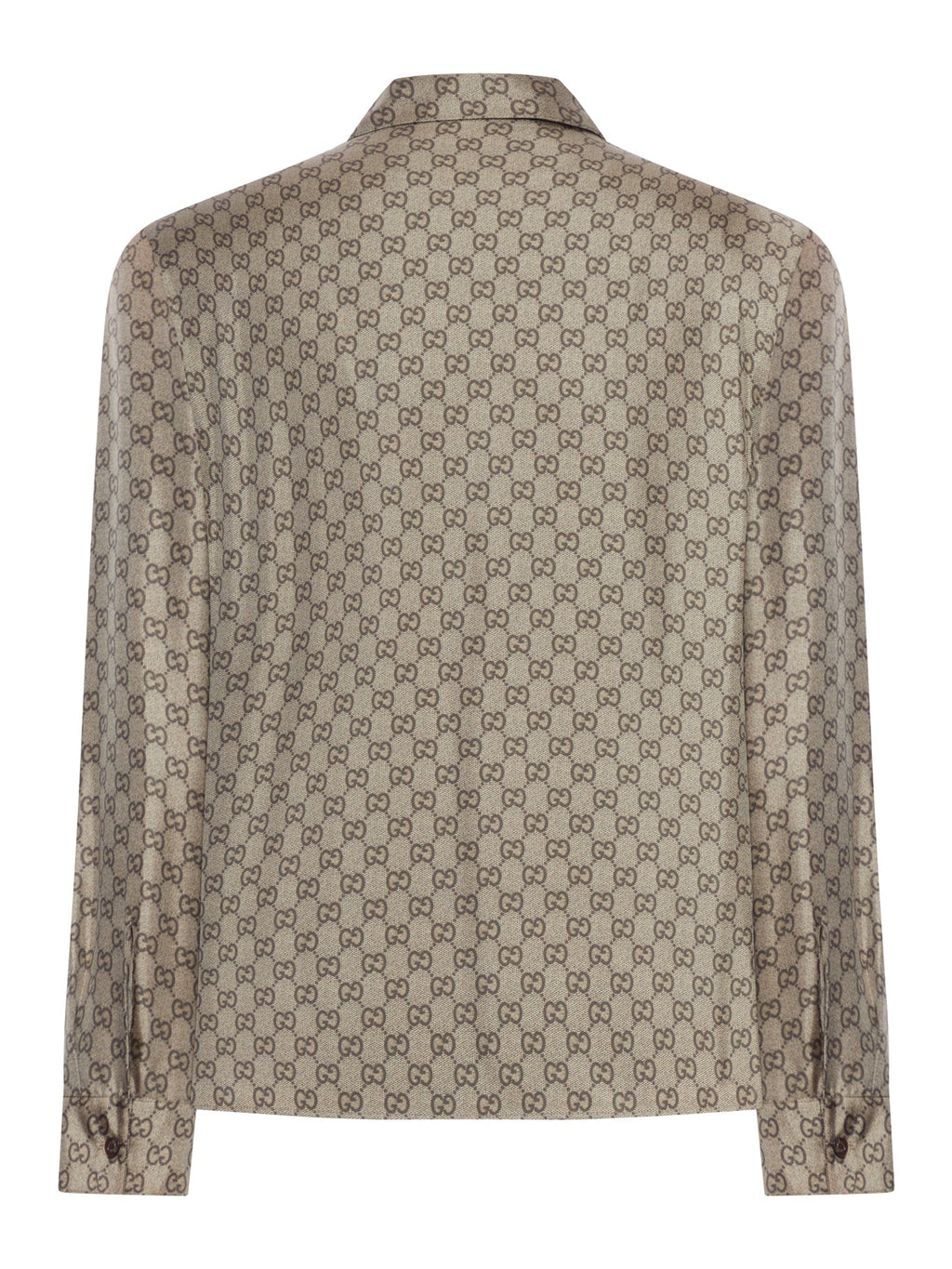 Оригінальна Jacquard Silk Shirt With All-Over Gg Pattern Gucci – вид ззаду