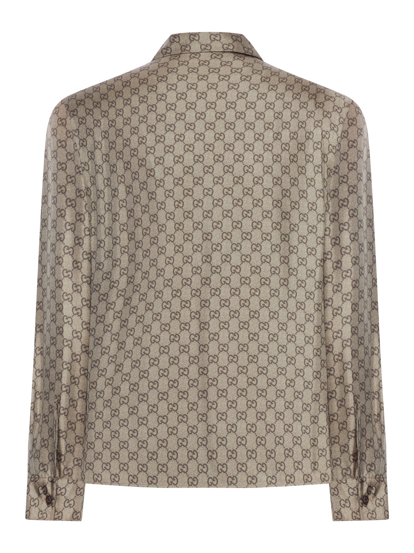 Оригінальна Jacquard Silk Shirt With All-Over Gg Pattern Gucci – вид ззаду