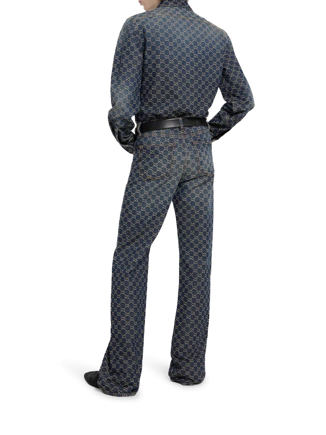 Gg Jacquard Cotton Denim Trousers Gucci – Гарантія оригінальності – детальний вид