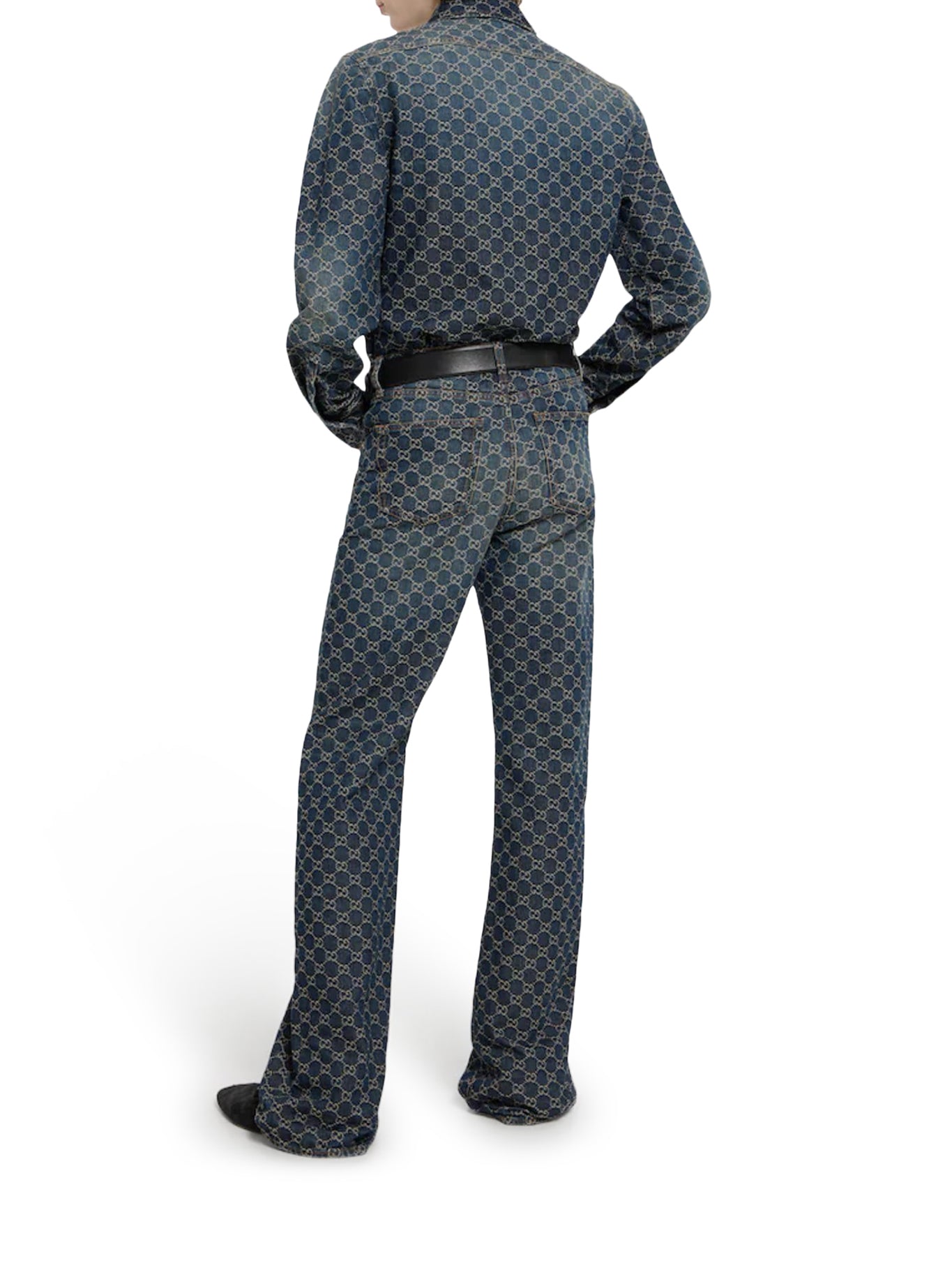 Оригінальна Gg Jacquard Cotton Denim Shirt Gucci – детальний вид