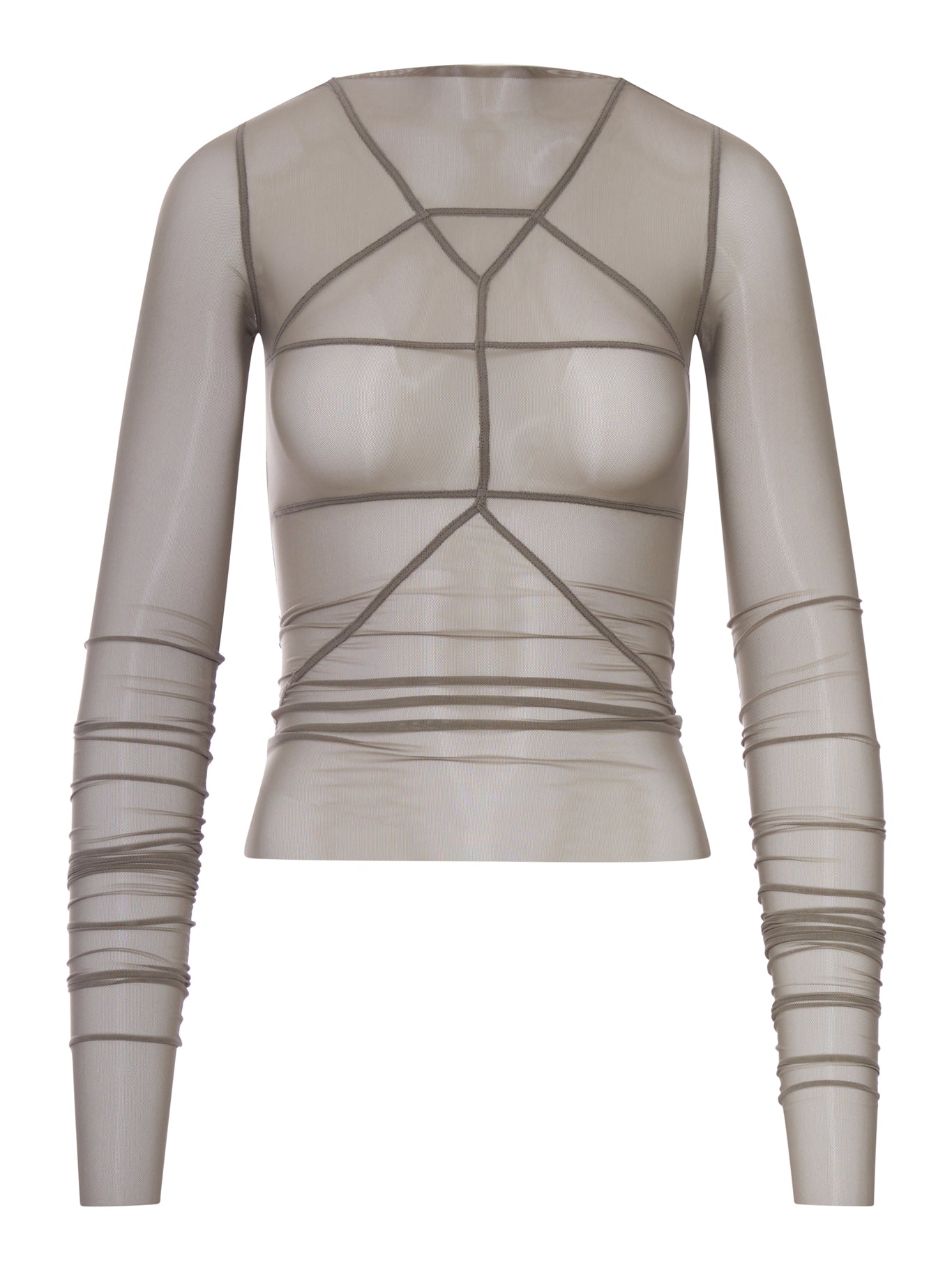 Temple T-Shirt In Transparent Tulle Rick owens – Гарантія оригінальності – боковий вид