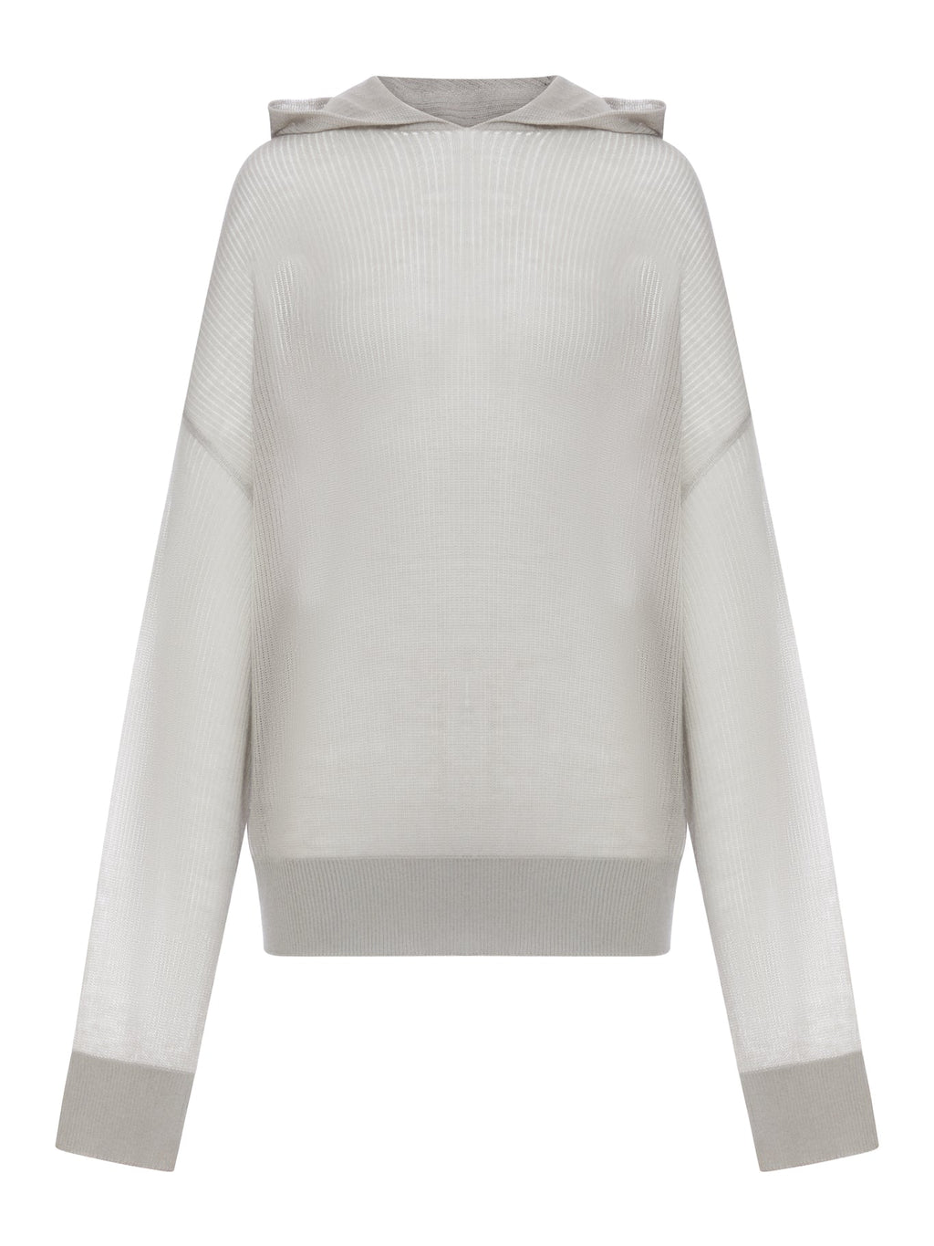 Оригінальна Semi-Transparent Knit Sweatshirt With Hood Rick owens – боковий вид
