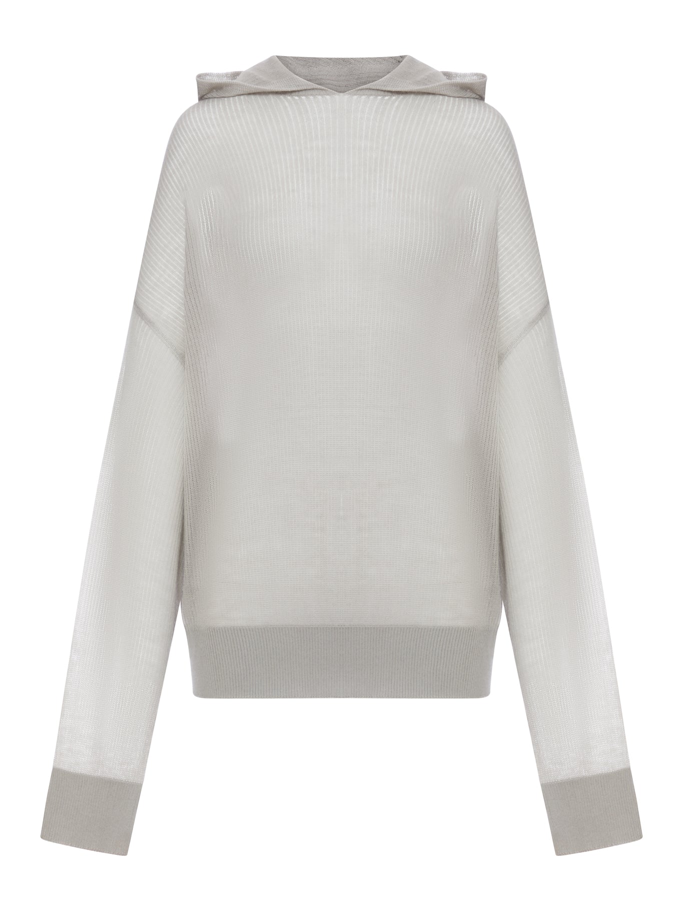 Оригінальна Semi-Transparent Knit Sweatshirt With Hood Rick owens – боковий вид