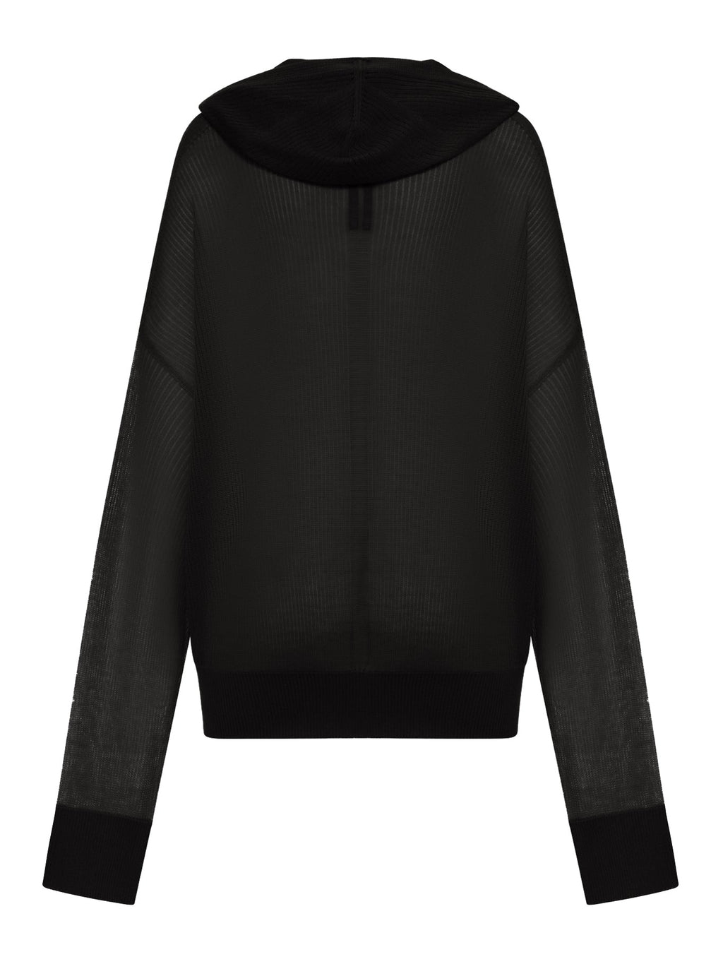 Оригінальна Semi-Transparent Knit Sweatshirt With Hood Rick owens – вид ззаду