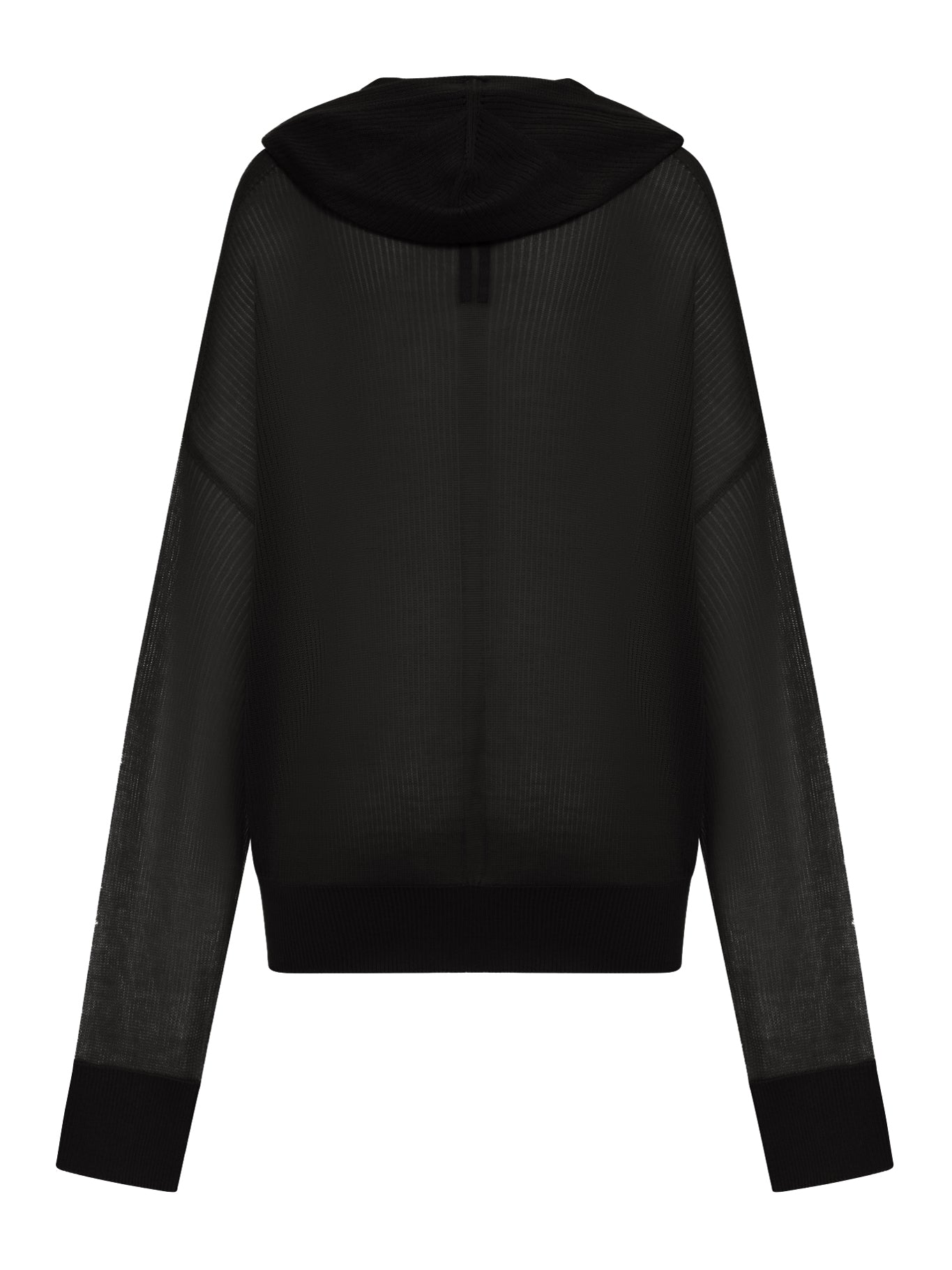 Оригінальна Semi-Transparent Knit Sweatshirt With Hood Rick owens – вид ззаду