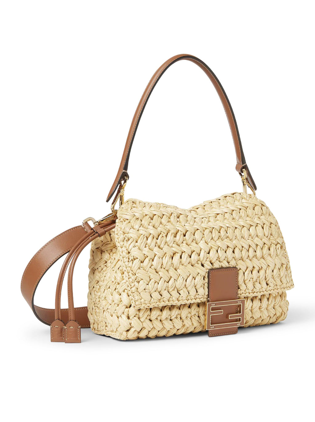 Оригінальна Medium Mamma Baguette Bag In Woven Raffia Fendi – збільшений вид