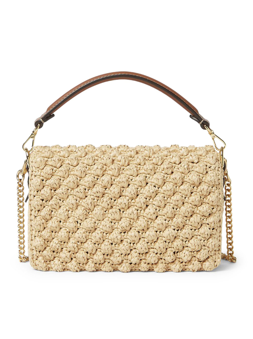 Mini Baguette Bag In Raffia With A Hazelnut Stitch Fendi – Гарантія оригінальності – збільшений вид